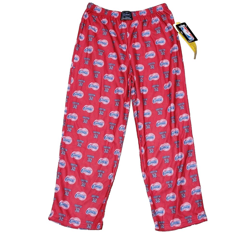 NEW NBA LA Clippers Boys L 12/14 UNK Red Pajama Pants NBA Basketball Gri…